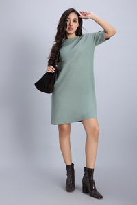 Zivame 2 Mile Fashion Knit Cotton Loungewear Dress - Iceberg Green — thumbnail 2
